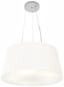 Lustre Pendente Cone Md-4048 Cúpula em Tecido 21/50x40cm Branco - Bivolt