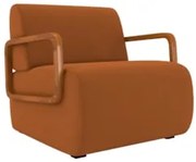 Poltrona Decorativa Orgânica para Sala Belarus Z08 Veludo Telha - Mpoz