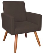 POLTRONA LARISSA SUEDE PES PALITO CASTAN - Marrom