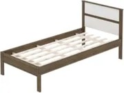 Cama de Solteiro Madeira CM8004 Nogal/Branco - Tecno Mobili