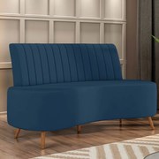 Sofá 2 Lugares Living 160cm Pé Palito Maraú Veludo K01 - D'Rossi - Azul Marinho