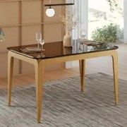 Mesa de Jantar Retangular 120cm 4 Lugares Yuma Ypê/Preto N02 - Mpozena