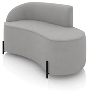 Sofá 2 Lugares Orgânico 140cm Pé Ferro Preto Morgan Suede D03 - D'Rossi - Cinza