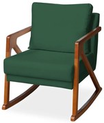 Poltrona Mona Amber Balanço Veludo Verde Bandeira