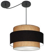 Lustre Sala de Jantar Com Desvio Vivare Md-4401 Cúpula em Tecido 60cm