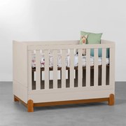 Berço Mini Cama Lotus com Frisos - Areia Fosco