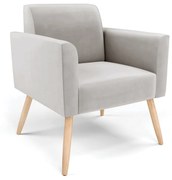 Poltrona Pés Palito Natural Marisa Veludo D03 - D'Rossi - Cinza