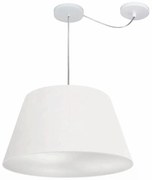Lustre Pendente Cone Com Desvio Md-4283 Cúpula 30/35x50cm Branco - Bivolt