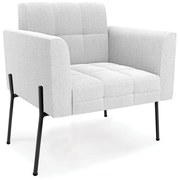 Poltrona Sala de Estar Pé de Ferro Preto Elisa Bouclê D03 - D'Rossi  - Off White