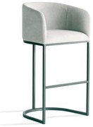 Banqueta Nayani Estofada Base Aço Carbono Pintura Metalizada