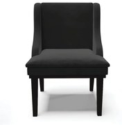 Kit 04 Cadeiras de Jantar Liz Veludo Base Fixa Madeira Preto D03 - D'Rossi - Preto