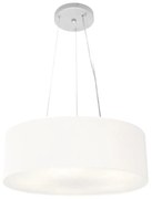 Lustre Pendente Cilíndrico Md-4184 Cúpula em Tecido 45x15cm Branco - Bivolt