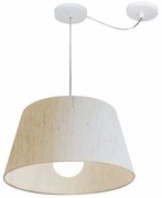 Lustre Pendente Cone Com Desvio Md-4273 Cúpula  21/30x40cm Linho Bege - Bivolt