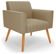 Poltrona Viena Gomada Suede Pés Palito Castanho D03 - D'Rossi - Marrom Rato
