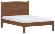 Cama Casal 140cm Pé Madeira Maciça Renzo Imbuia F07         - Mpozenat