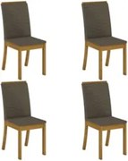 Kit 4 Cadeiras Estofadas para Sala de Jantar Isa Nature/Bege - Henn