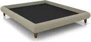 Cama Casal Base Box 138x188cm Pés Madeira Cold Z37 Veludo Bege - Mpoze