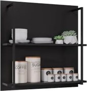Prateleira Industrial Cozinha Dupla com Painel Flora Z34 Preto - Mpoze