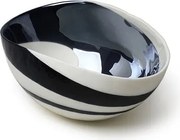 Bowl de Murano Marfim Espiral Preta Yalos