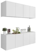 Armário de Cozinha e Balcão Suspenso 118cm Monna Branco Z34 - Mpozenat