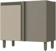 Balcão Canto Reto 1 Porta 100% MDF Sem Tampo Connect Duna/Cristal - He