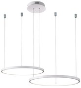 Pendente Quebec Ø40X2Cm / Ø50X2Cm Led 45W 3000K Bivolt / 02 Aro Branco... (Branco)