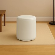 Puff Redondo Orgânico para Sala Malu Sintético PU Bege M11 - D'Rossi