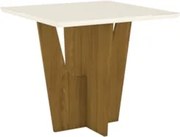 Mesa de Jantar Quadrada 90cm 4 Lugares Vértice Nature/Off White - Henn