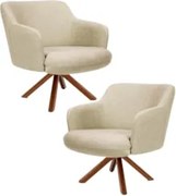 Kit 2 Poltronas Decorativas Giratórias Base Giromad Madeira Jade C-129
