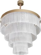 Pendente Cristal E Aluminio Dourado 80Cm Felsen