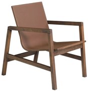 Poltrona Decorativa Sala de Estar Eden Com Couro Madeira Maciça Rustic Brown G54 - Gran Belo