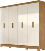 Guarda Roupa Casal 8 Portas 4 Gavetas 236cm Ágata Z17 Freijó/Off White