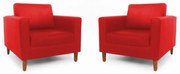 Conjunto 2 Poltrona Decorativa Gabriela Courino Vermelho