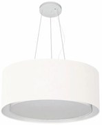 Lustre Pendente Cilíndrico Duplo Md-4124 Cúpula em Tecido 50x25cm Branco - Bivolt