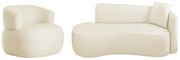 Kit Divã Recamier 150cm e Poltrona Luxo Suíça Lado Esquerdo Bouclé