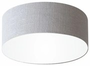Plafon Cilíndrico Md-3047 Cúpula em Tecido 45x15cm Rústico Cinza - Bivolt