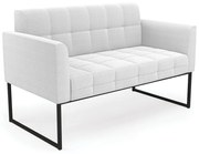 Sofá Namoradeira 2 Lugares Industrial Preto Elisa Bouclê D03 - D'Rossi  - Off White