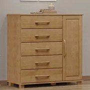 Cômoda Para Quarto 125cm 1 Porta 4 Gavetas Eduarda Freijó F07 - Mpozen