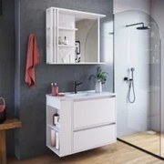 Gabinete Banheiro com Lavatório e Espelheira Zeus Branco F10 - Mpozena