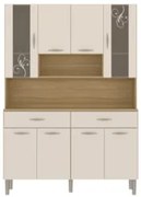 Armário de Cozinha Compacta 121cm Bruna Plus Freijó/Soft Z06 - Mpozena