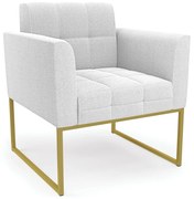 Poltrona Sala de Estar Industrial Dourado Elisa Bouclê D03 - D'Rossi  - Off White