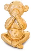 Enfeite Decorativo Macaco Não Falo Cerâmica Dourado 12,5 Cm - D'Rossi
