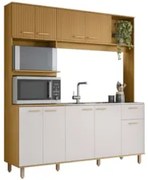 Cozinha Compacta e Pia 120cm Luiza Freijó/Ripado/Off Acetinado Z44 - M