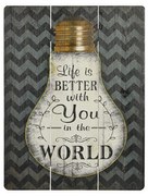 Quadro Decorativo MDF Colorido 30x40cm Life Is Better F04 - D'Rossi