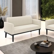 Sofá 2 Lugares Namoradeira Madeira Preto Marisa Bouclê D03 - D'Rossi - Bege
