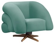 Poltrona Giratória Orgânica com Balanço Tana Bouclê E03 - D'Rossi - Azul Turquesa