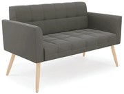 Sofá Namoradeira Elisa Suede Pés Palito Natural D03 - D'Rossi - Grafite