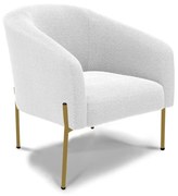 Poltrona Decorativa Pé de Ferro Dourado Stella Bouclê D03 - D'Rossi - Off White