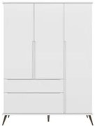 Guarda Roupa Infantil 100% MDF 3 Portas Pés Retrô Mel Z39 Branco - Mpo