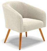 Poltrona Decorativa Pé Palito Castanho Stella  Bouclê Bege D03 - D'Rossi